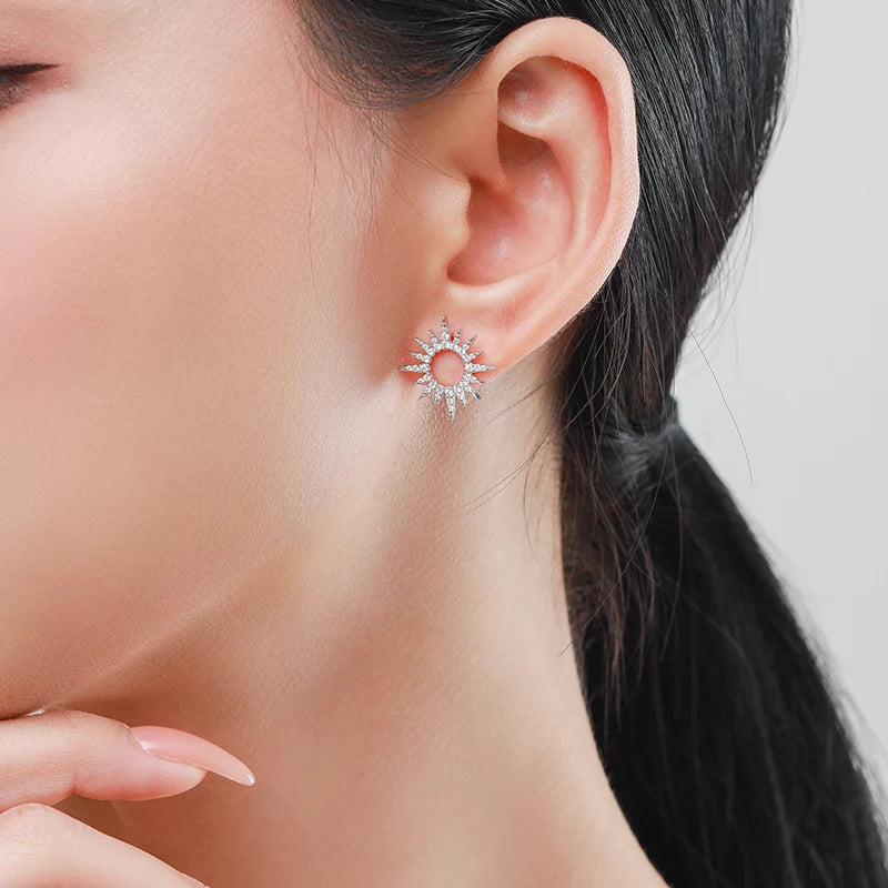 Radiant Star Silver Earrings