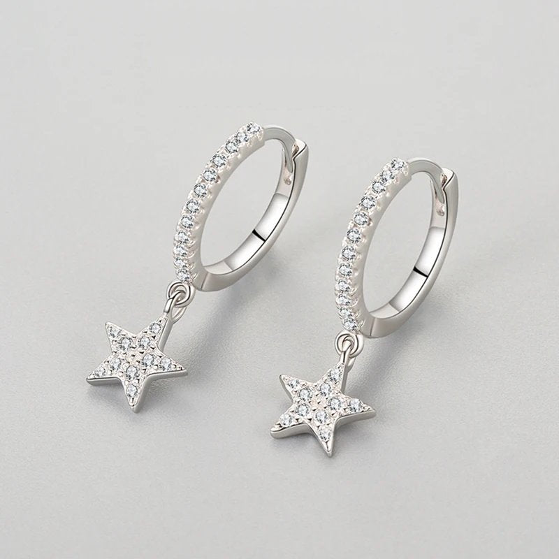 Silver Star Earrings
