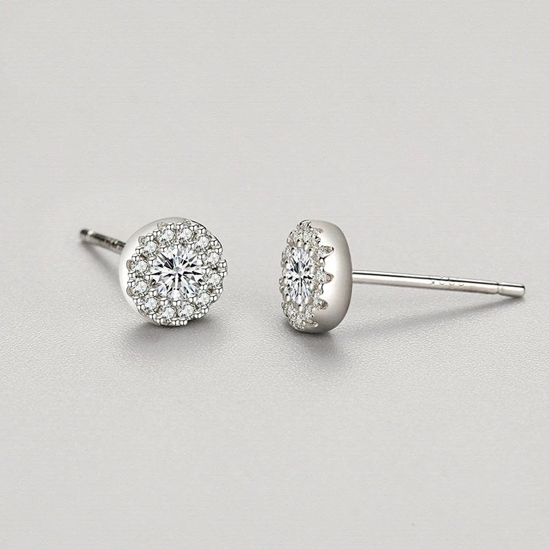 Halo Spark Silver Earrings