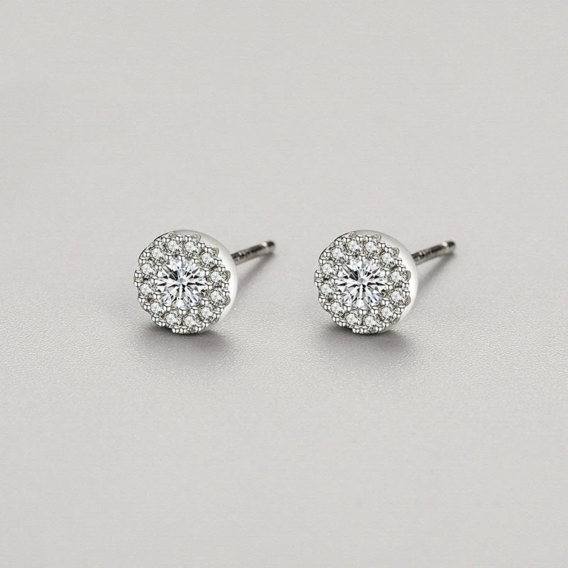Halo Spark Silver Earrings