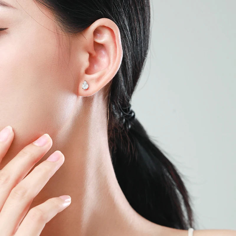 Crystal Teardrop Silver Earrings