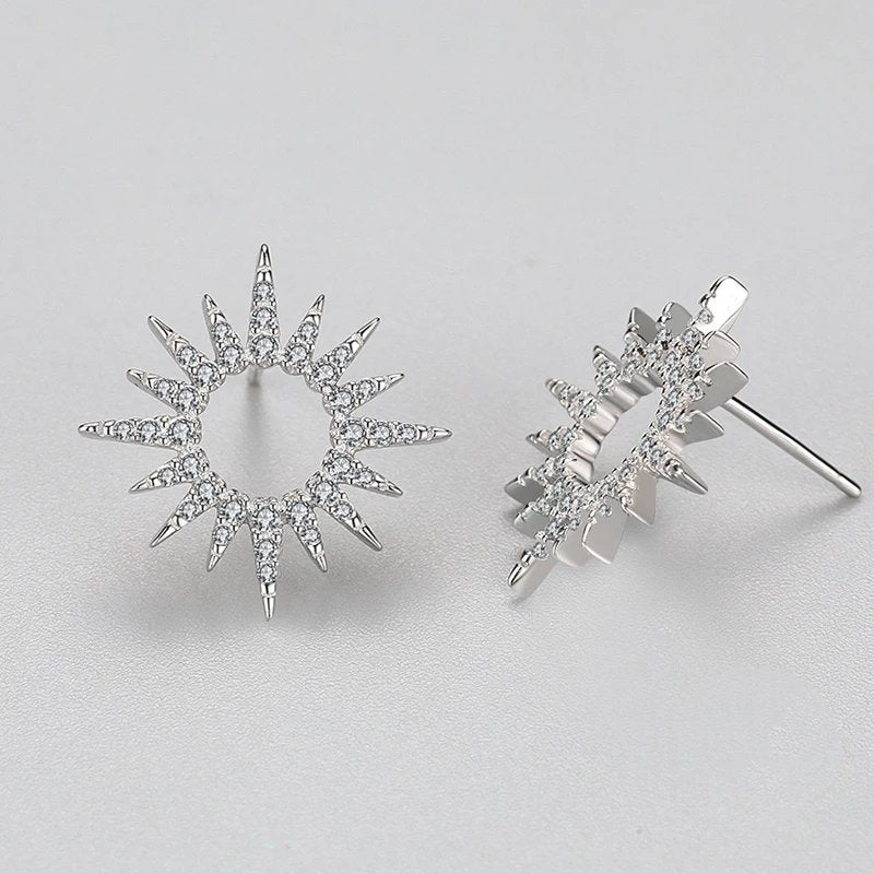 Radiant Star Silver Earrings