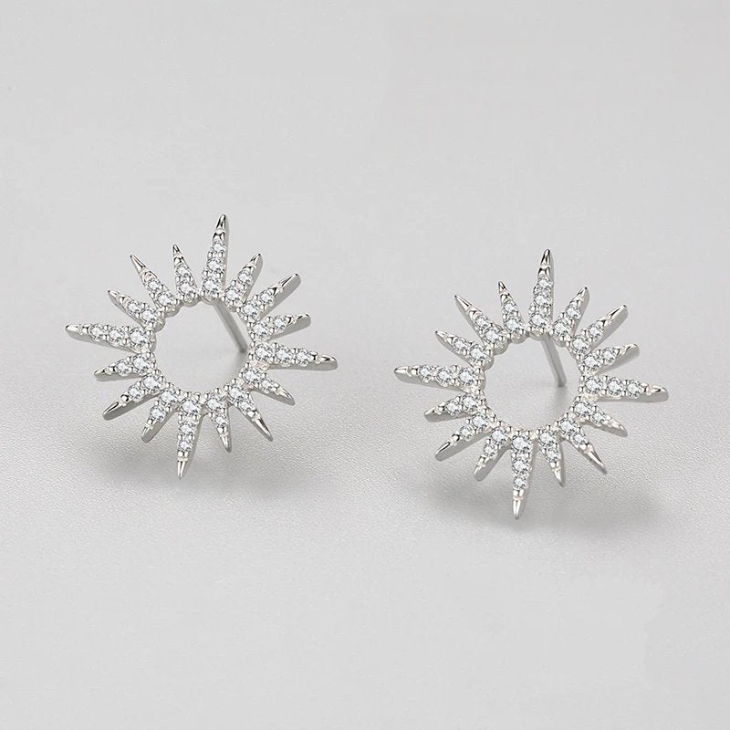 Radiant Star Silver Earrings