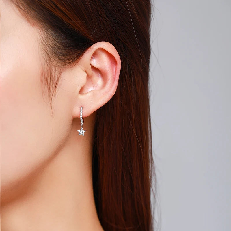 Silver Star Earrings