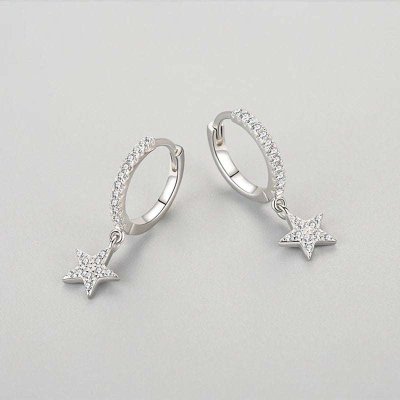 Silver Star Earrings