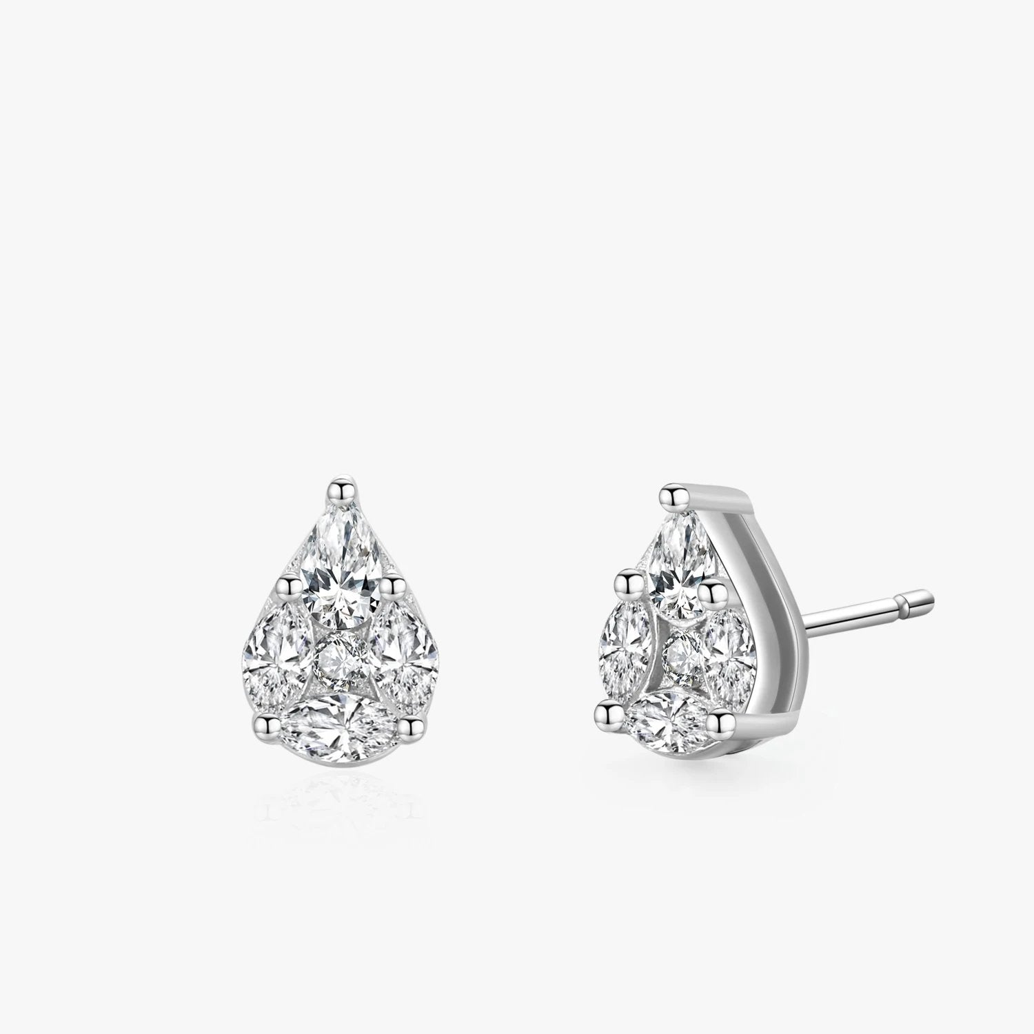 Crystal Teardrop Silver Earrings
